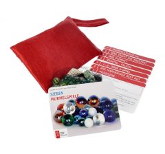 Murmelspiele im Stofftäschchen rot